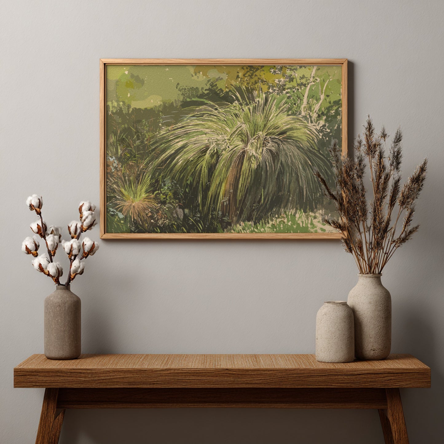 A Corner of a Meadow with Fountaingrass by Karl von Eckenbrecher art print, featuring lush green