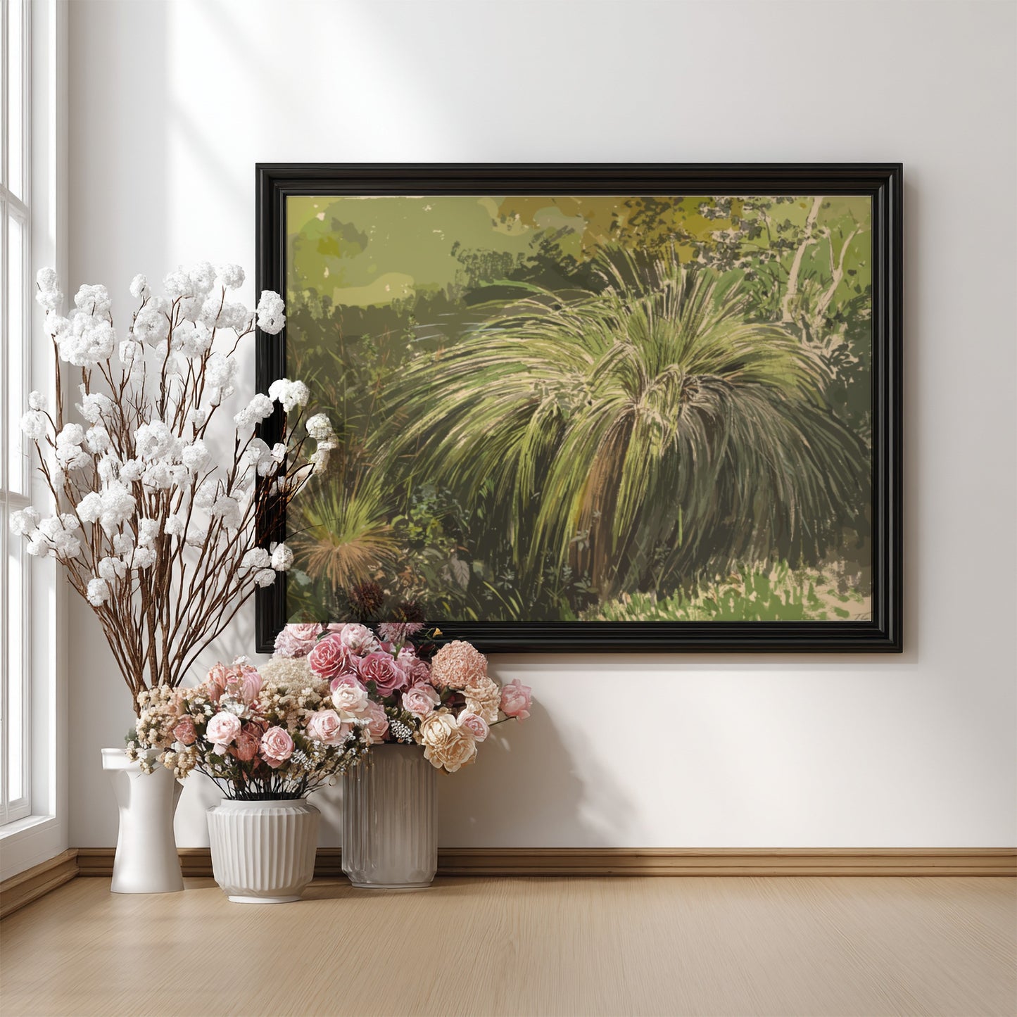A Corner of a Meadow with Fountaingrass by Karl von Eckenbrecher art print, featuring lush green