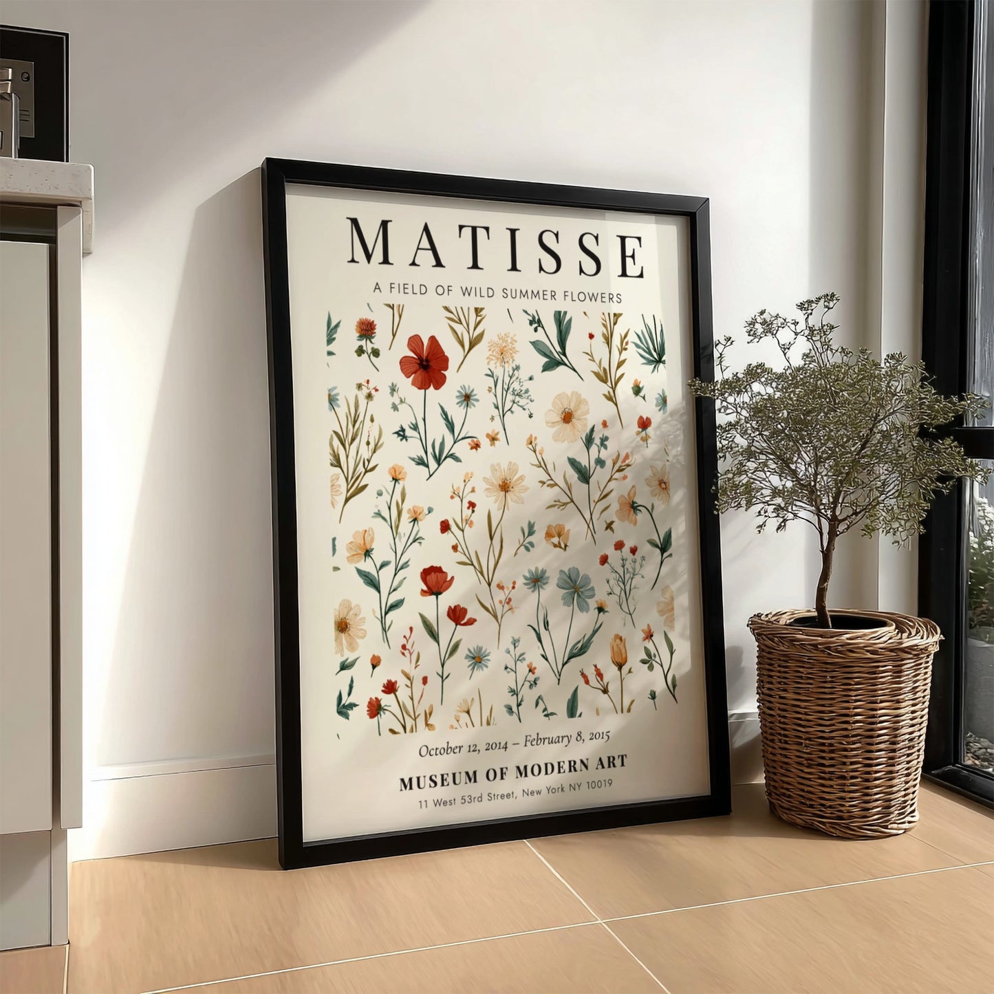 Henri Matisse wild summer flowers poster featuring vibrant floral designs in soft colors
