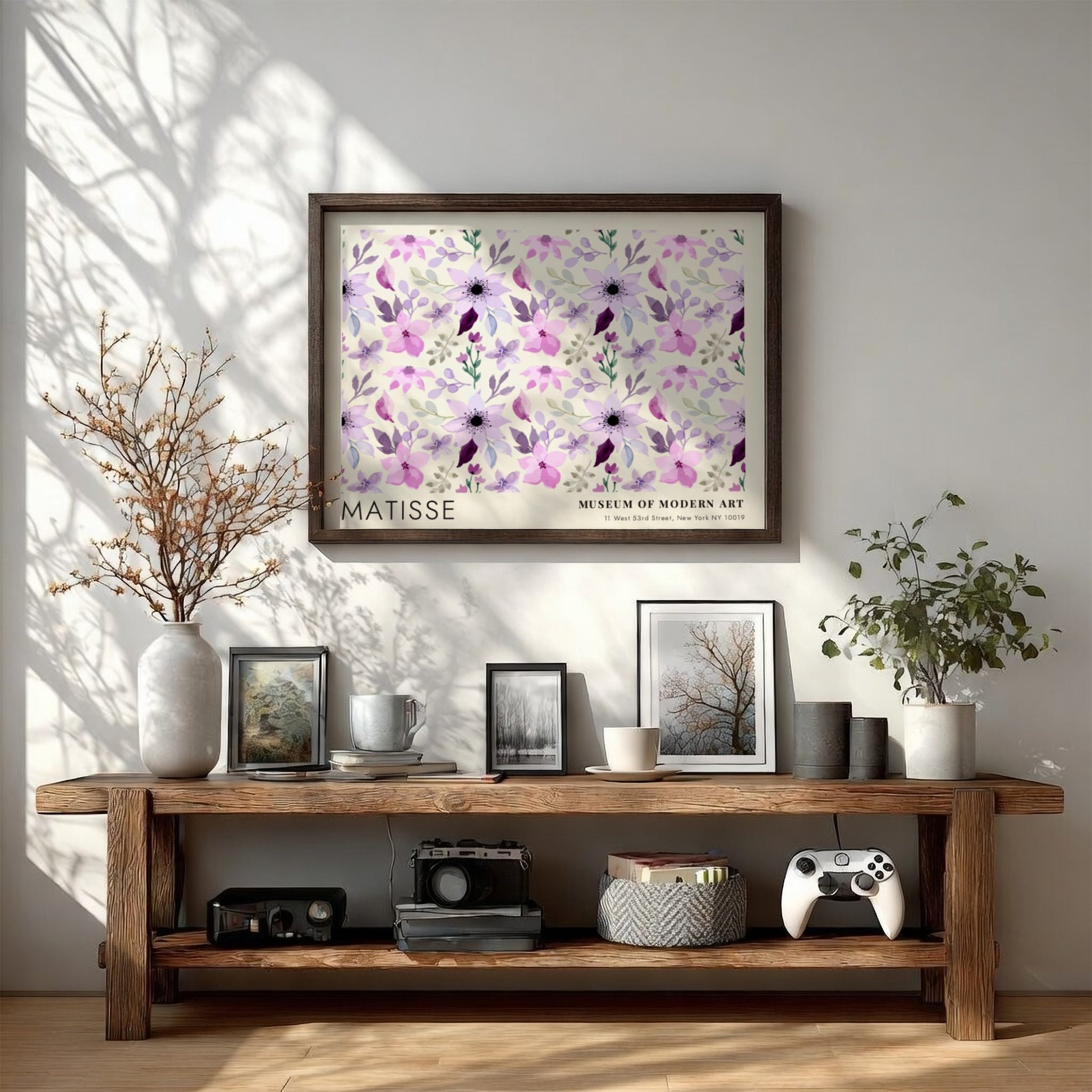 Henri Matisse poster featuring wildflowers in soft purple and green tones