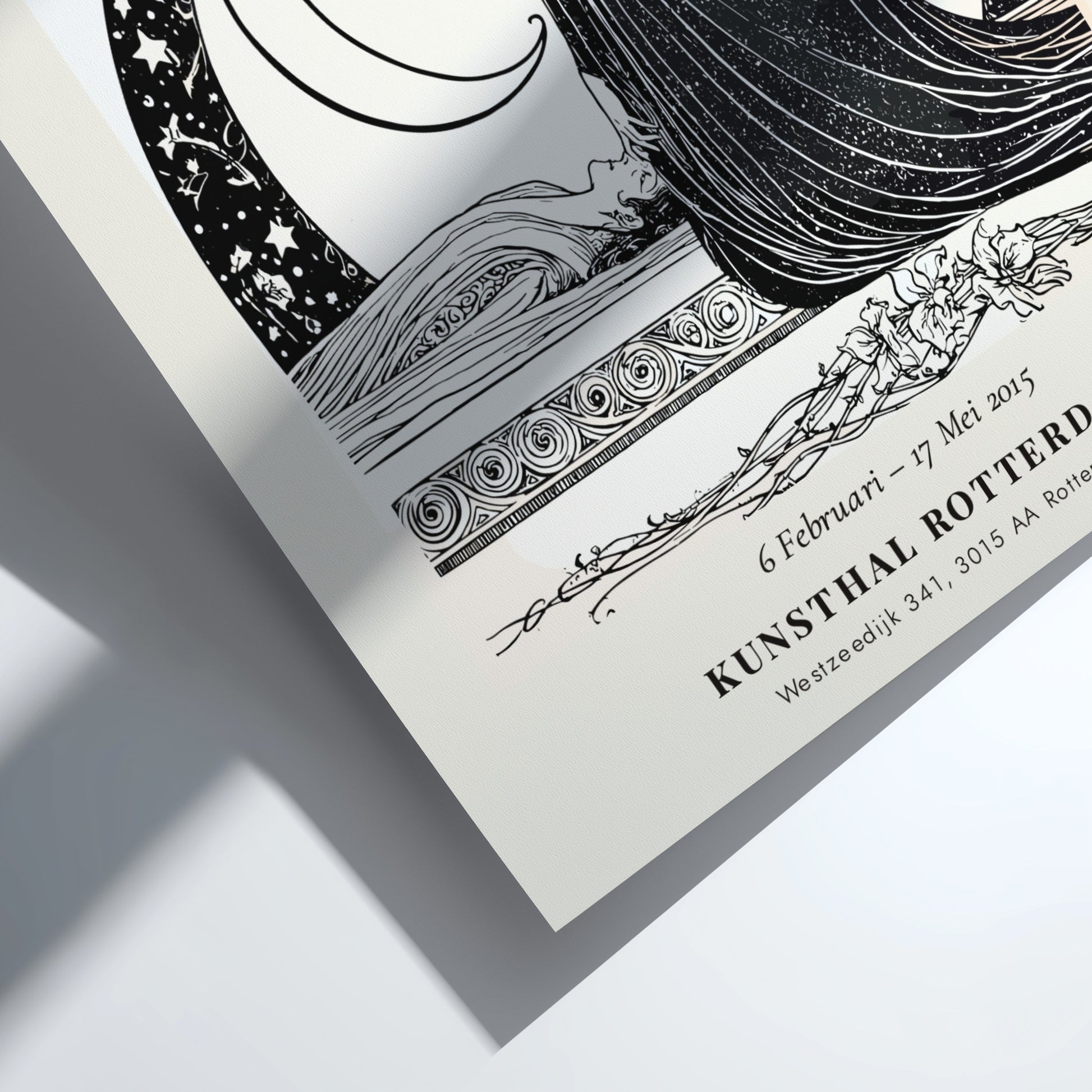 Aubrey Beardsley poster featuring A Platonic Lament in black and white, showcasing intricate details and