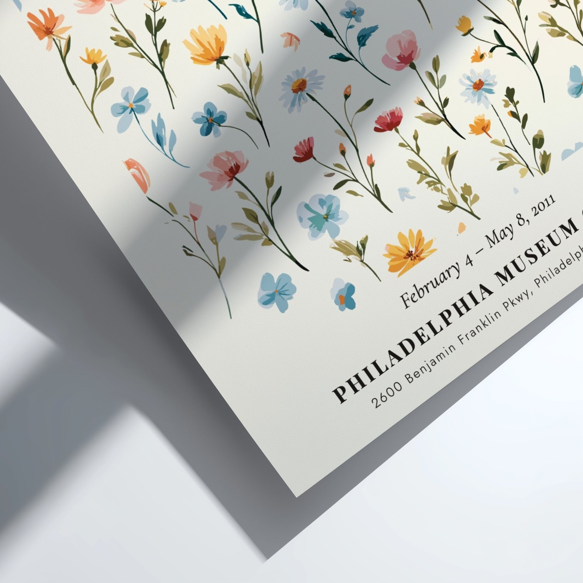 Spring garden poster featuring colorful flowers in pastel hues, inspired by Henri Matisse, perfect for home