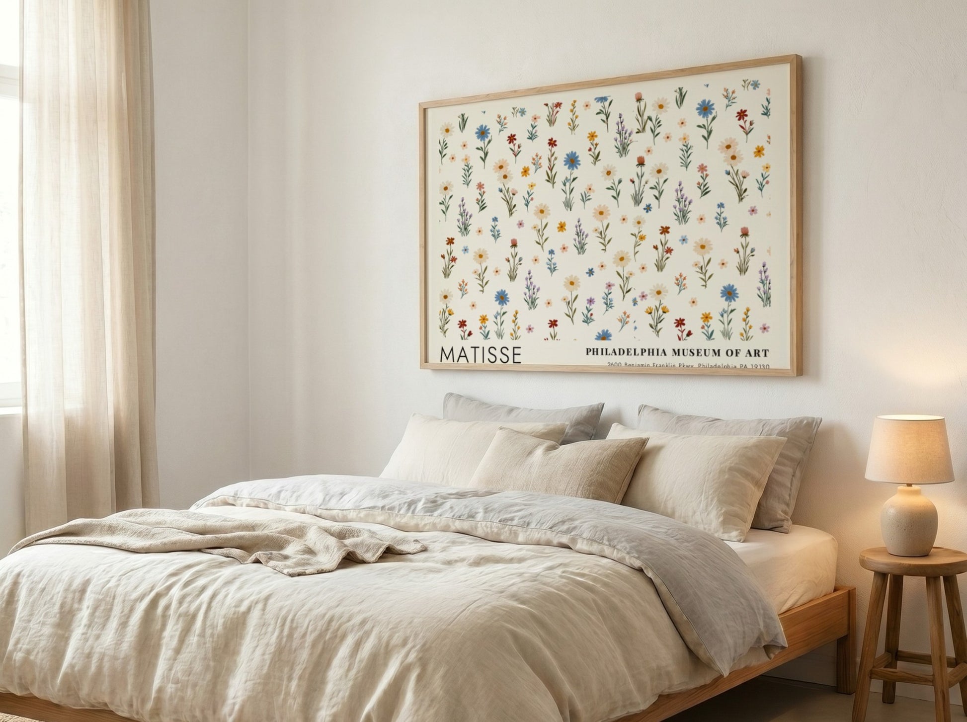 Henri Matisse poster featuring a spring garden with colorful wildflowers in pastel tones