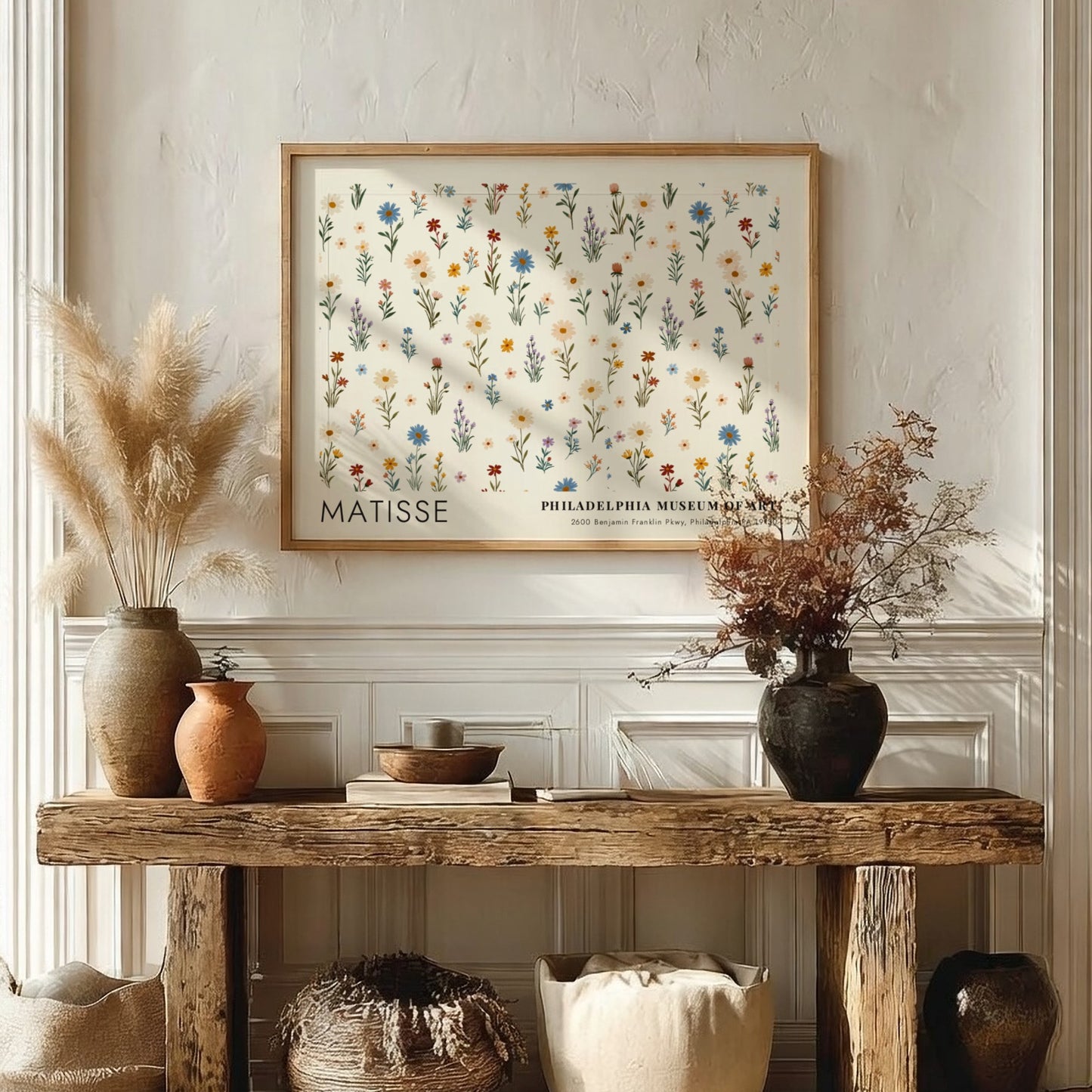 Matisse floral wall art print featuring colorful wildflowers in pastel tones