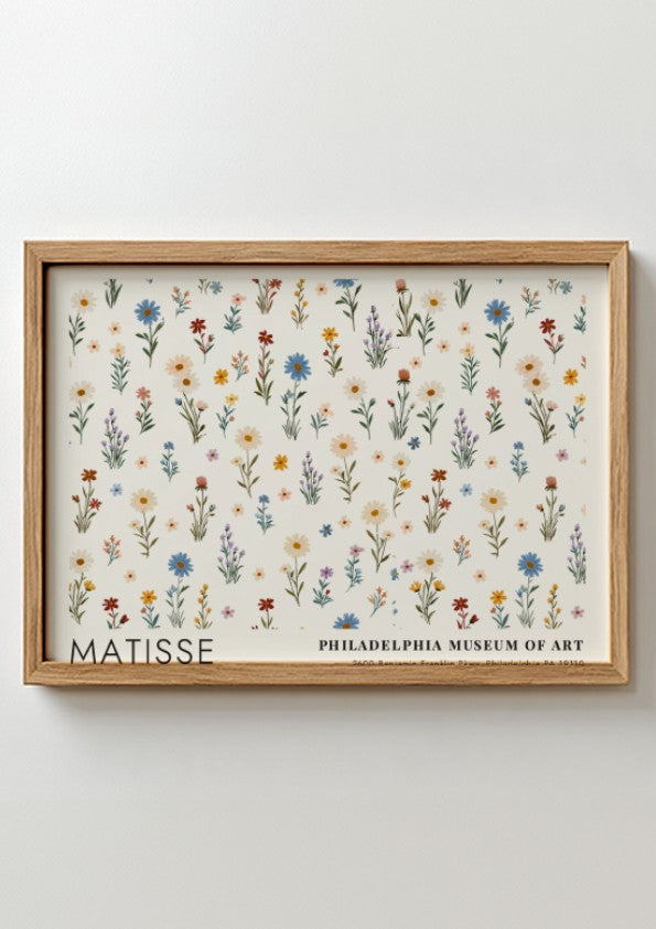 Henri Matisse poster featuring a spring garden with colorful wildflowers in pastel tones