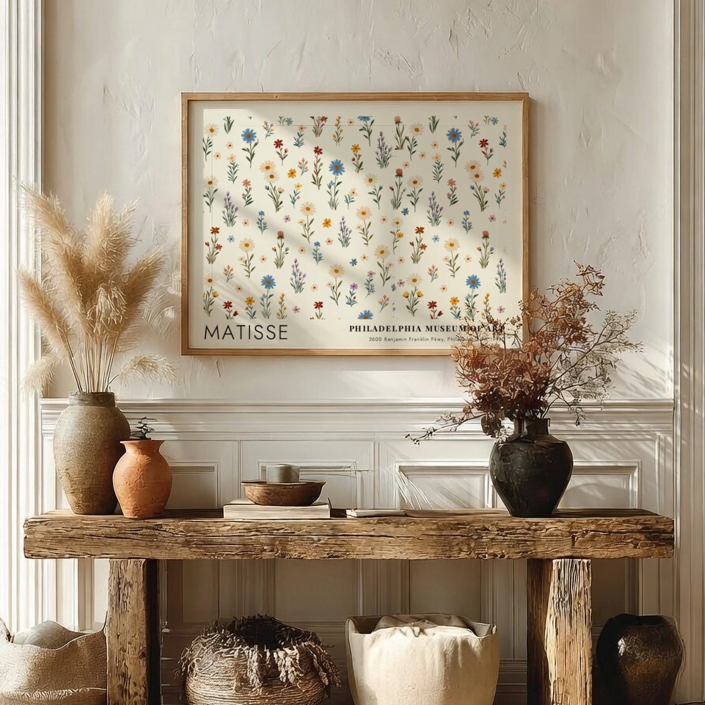 Henri Matisse poster featuring a spring garden with colorful wildflowers in pastel tones