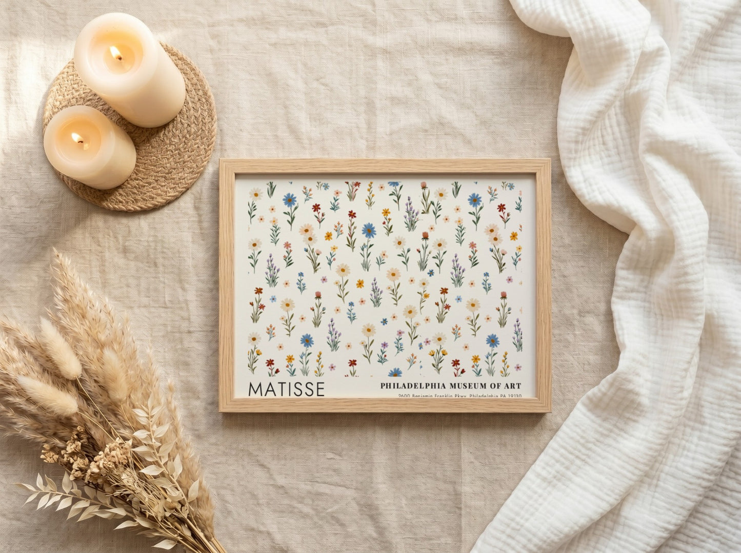 Henri Matisse poster featuring a spring garden with colorful wildflowers in pastel tones