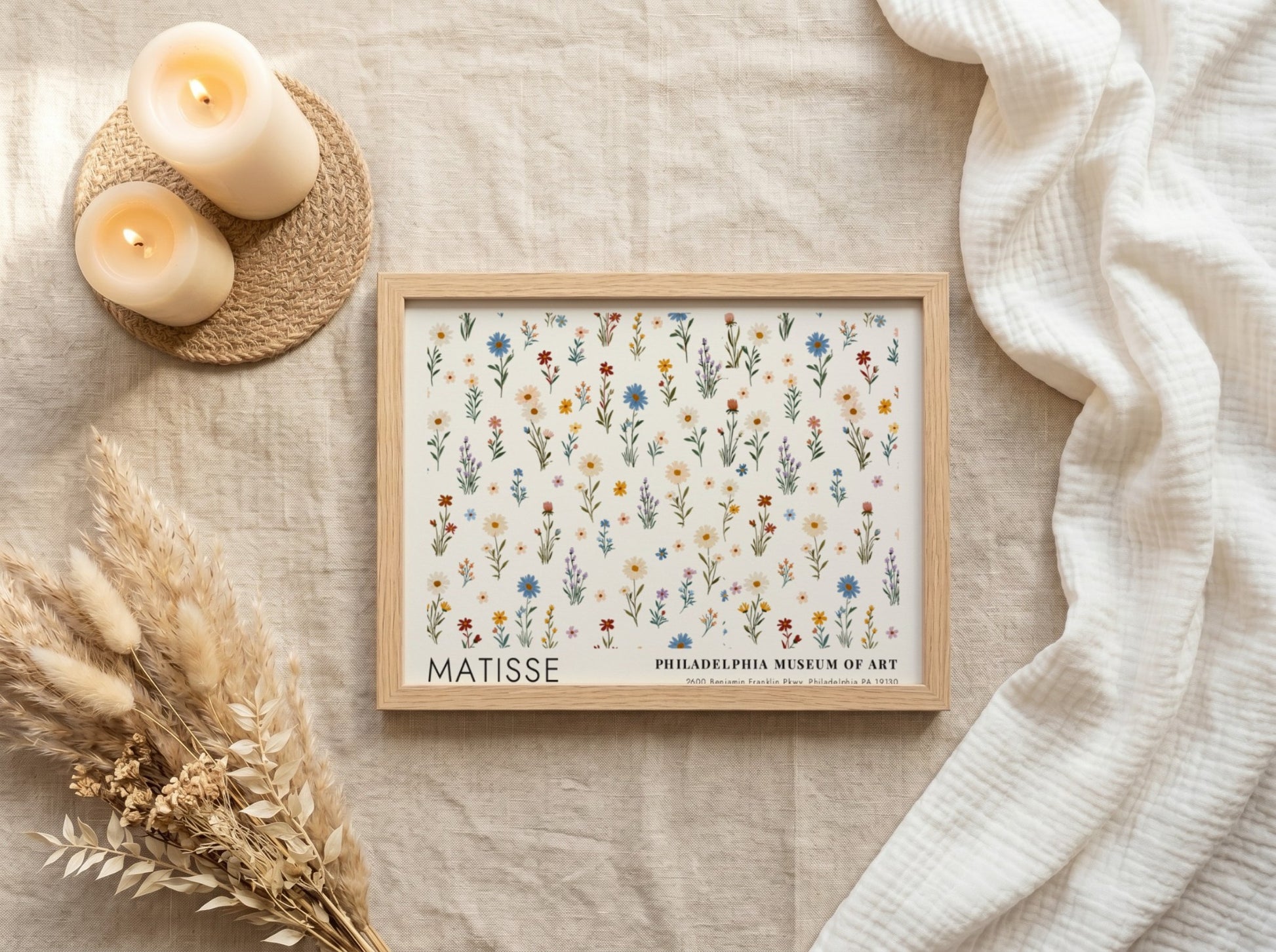 Henri Matisse poster featuring a spring garden with colorful wildflowers in pastel tones