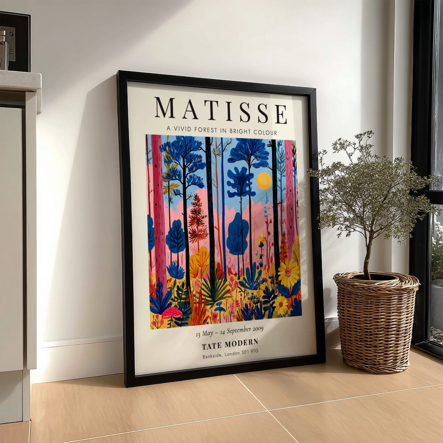 Henri Matisse vivid forest poster featuring bright colors and bold shapes, ideal for home decor and art lovers