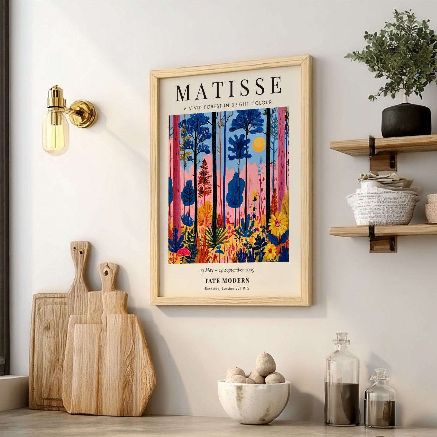 Henri Matisse vivid forest poster featuring bright colors and bold shapes, ideal for home decor and art lovers