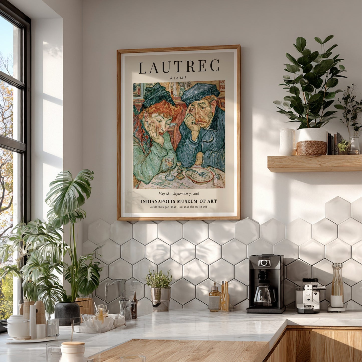 Toulouse-Lautrec poster featuring À la Mie, vibrant colors and expressive figures, vintage art print