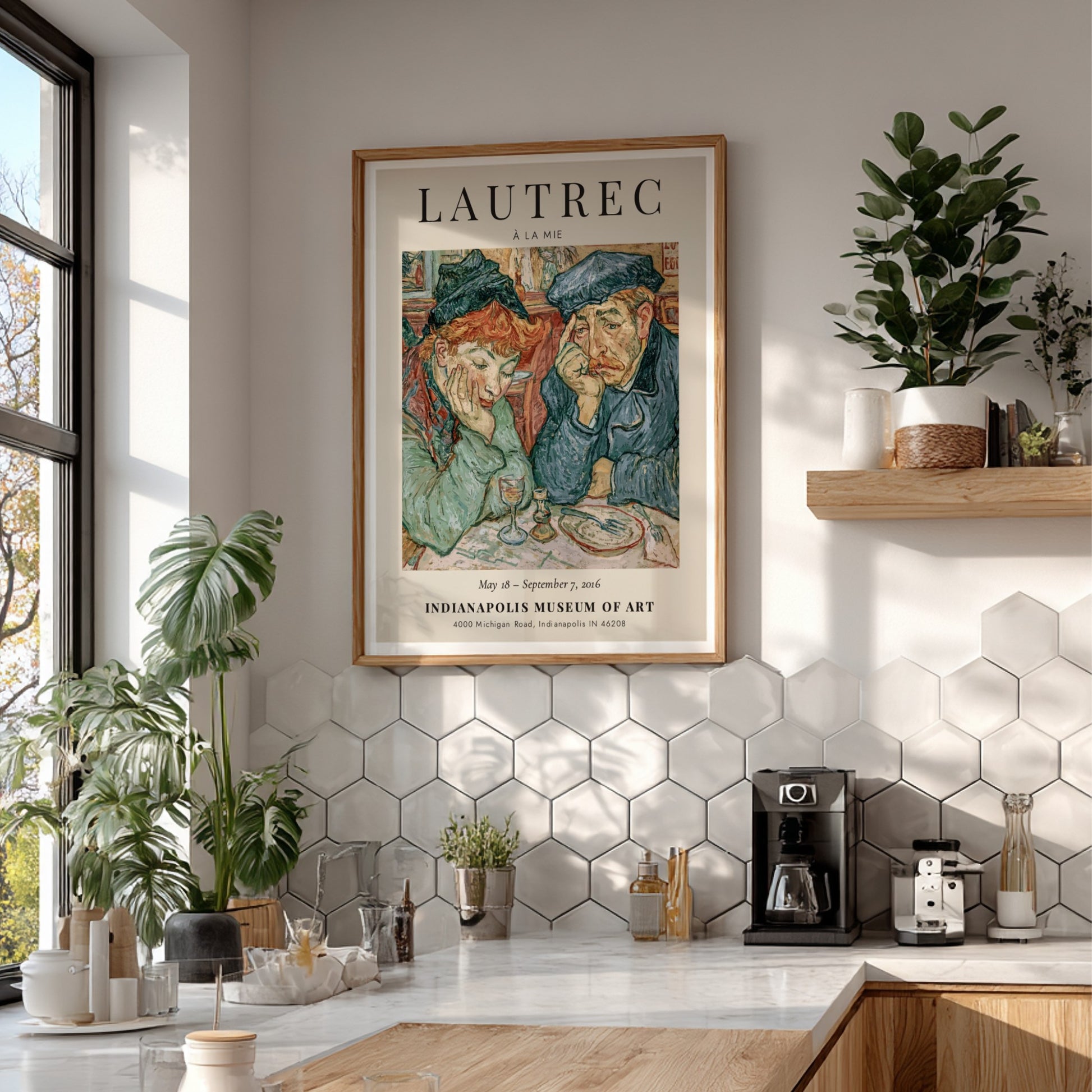Toulouse-Lautrec poster featuring À la Mie, vibrant colors and expressive figures, vintage art print