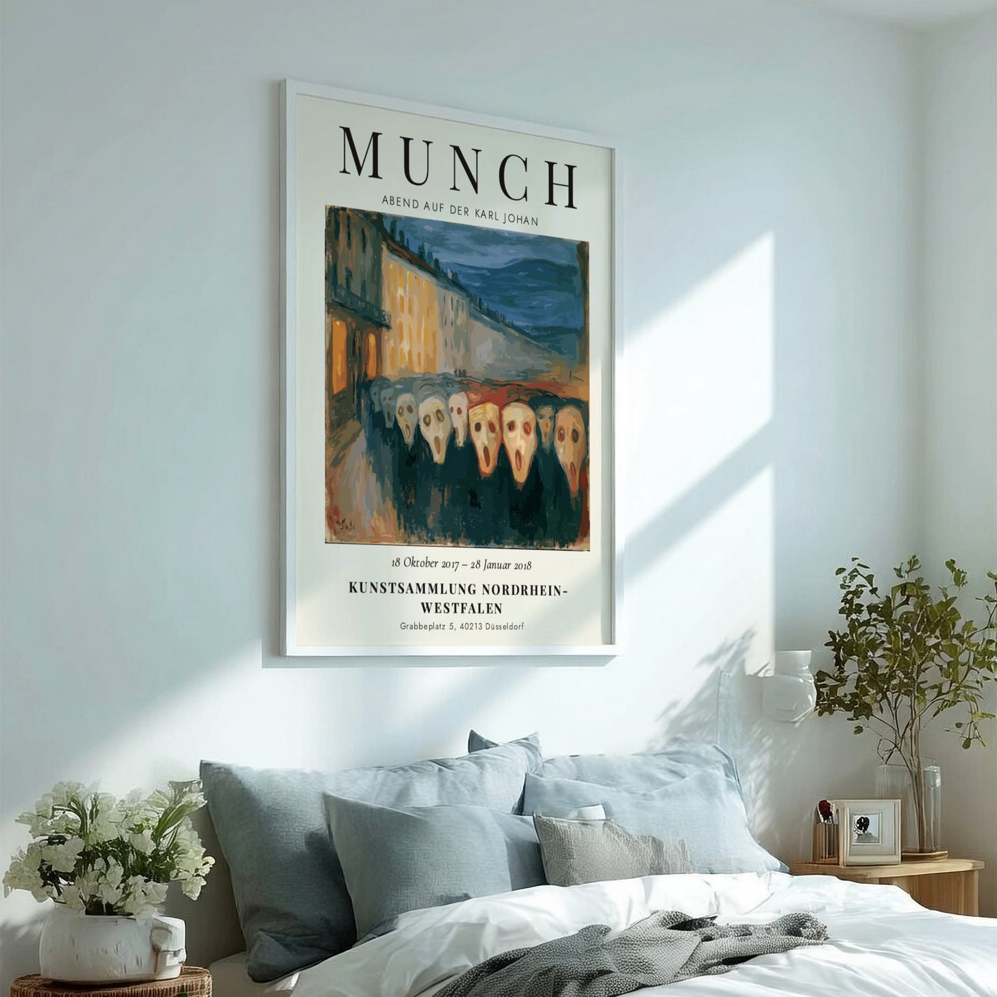 Edvard Munch poster featuring Abend auf der Karl Johan with muted colors and shadowy figures