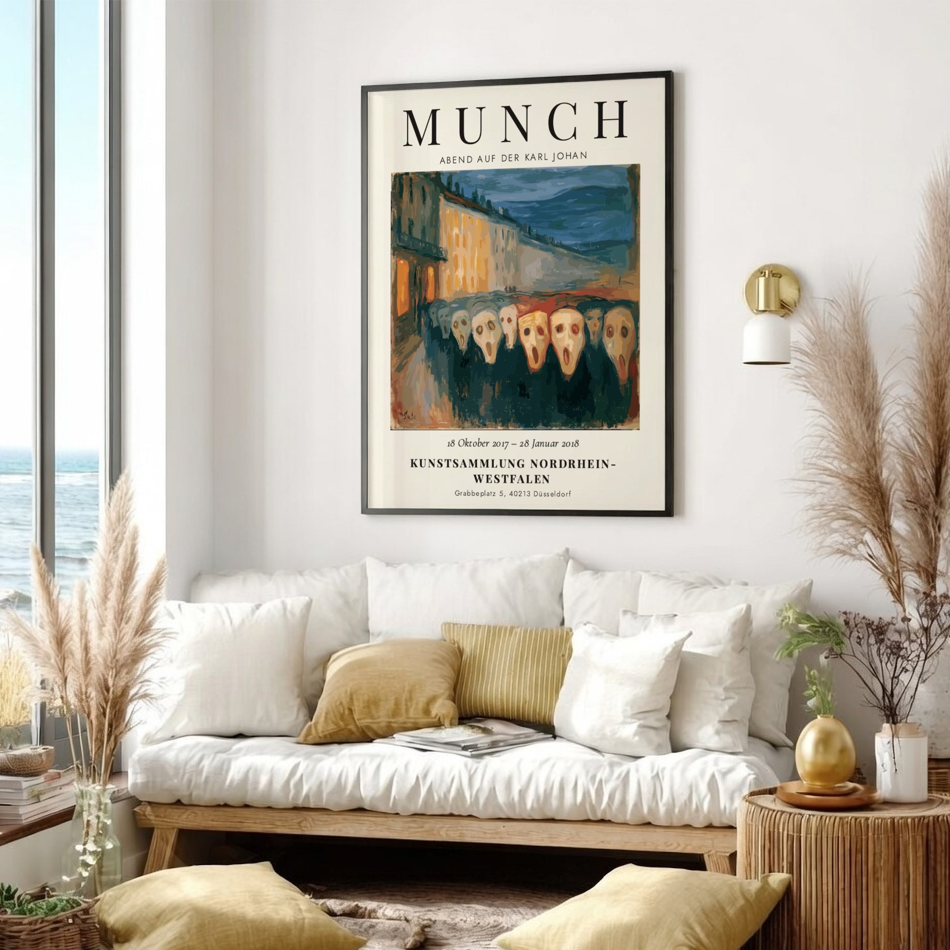 Edvard Munch poster featuring Abend auf der Karl Johan with muted colors and shadowy figures
