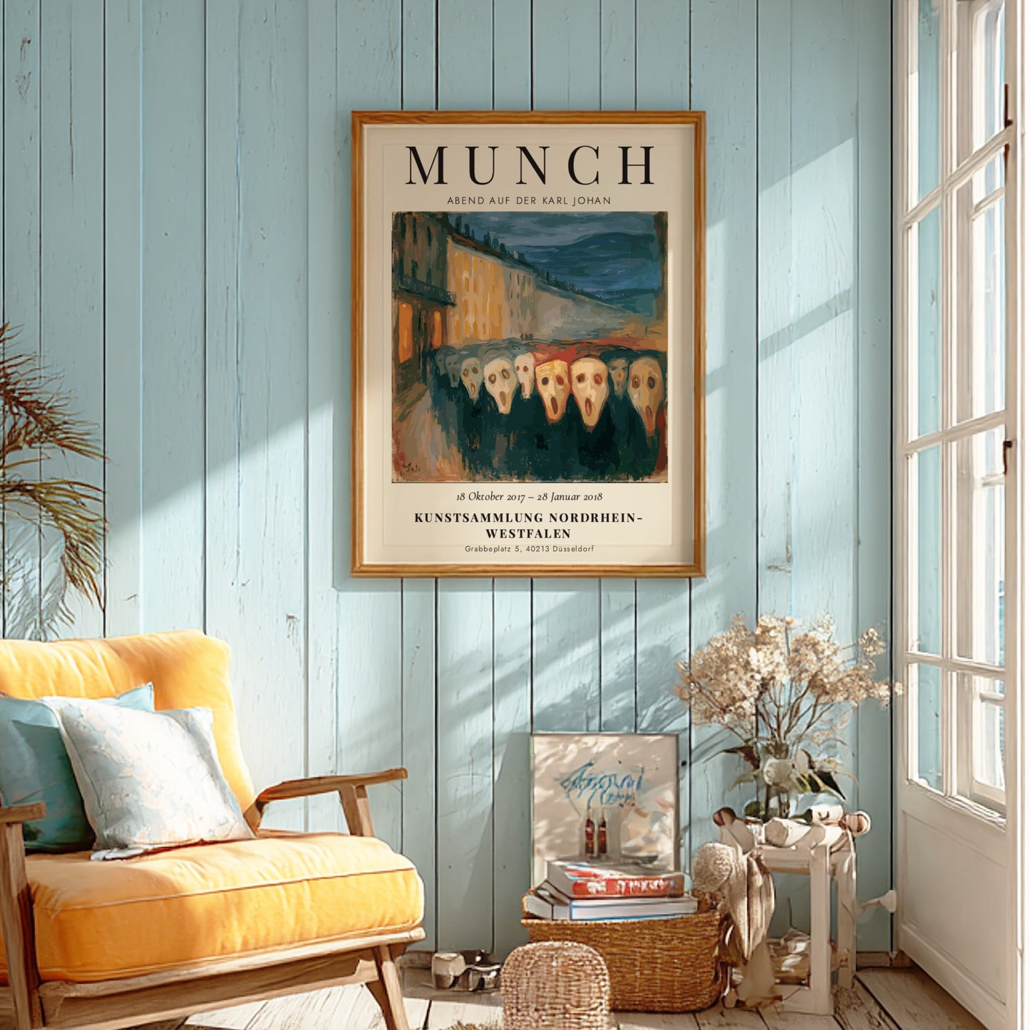 Edvard Munch poster featuring Abend auf der Karl Johan with muted colors and shadowy figures