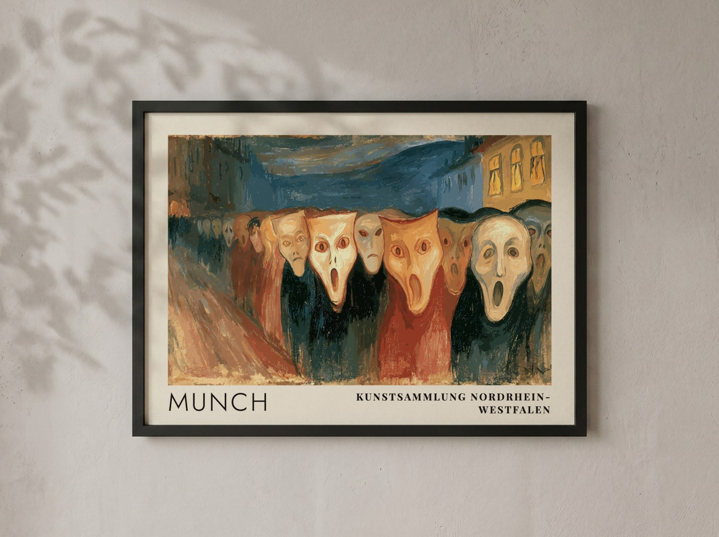 Museum poster of Edvard Munch Evening on Karl Johan with pale expressive faces