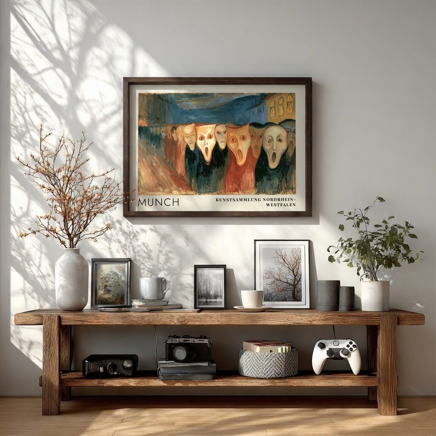 Museum poster of Edvard Munch Evening on Karl Johan with pale expressive faces