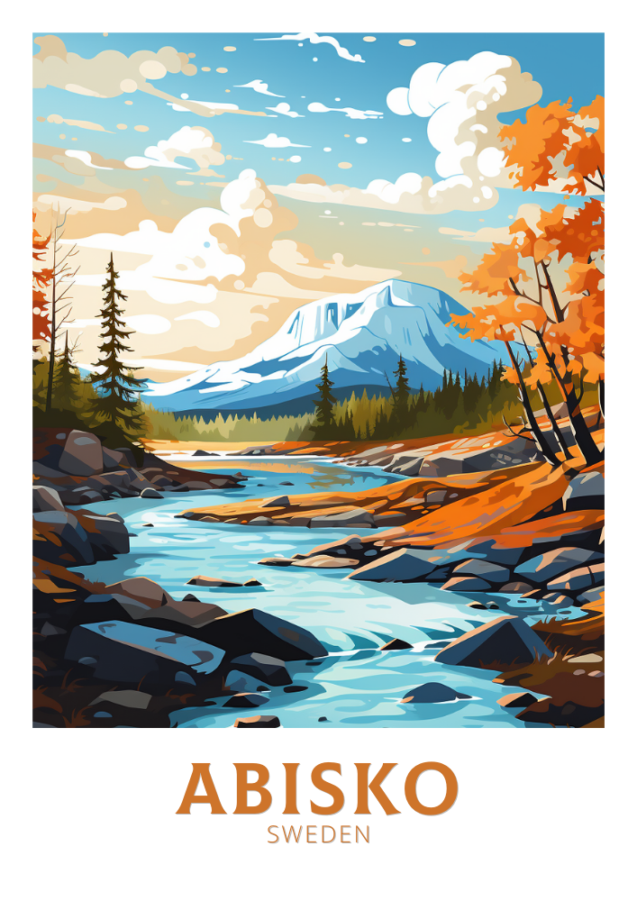 Europe ABISKO TRAVEL POSTER - SWEDEN ARTWORK