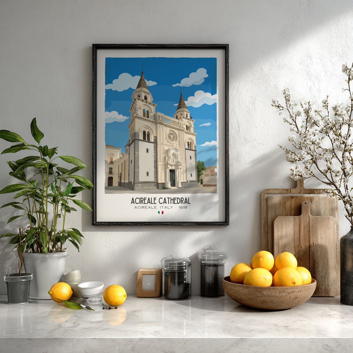 Acireale Cathedral Sicily Art - "The Sicilian Neo-Gothic" Wall Print
