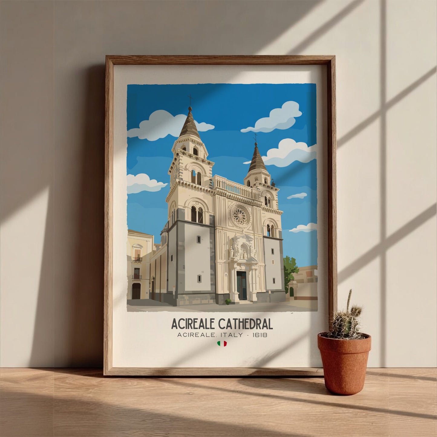 Acireale Cathedral Sicily Art - "The Sicilian Neo-Gothic" Wall Print