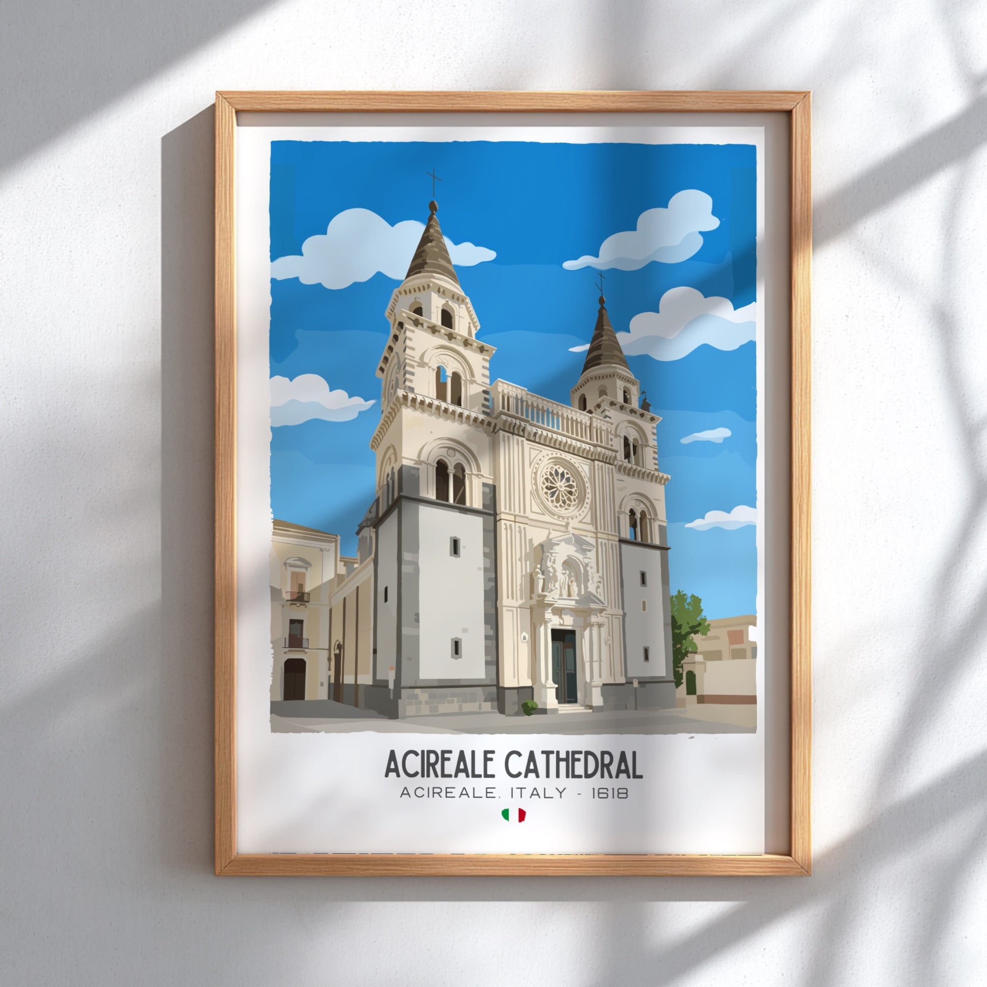 Acireale Cathedral Sicily Art - "The Sicilian Neo-Gothic" Wall Print