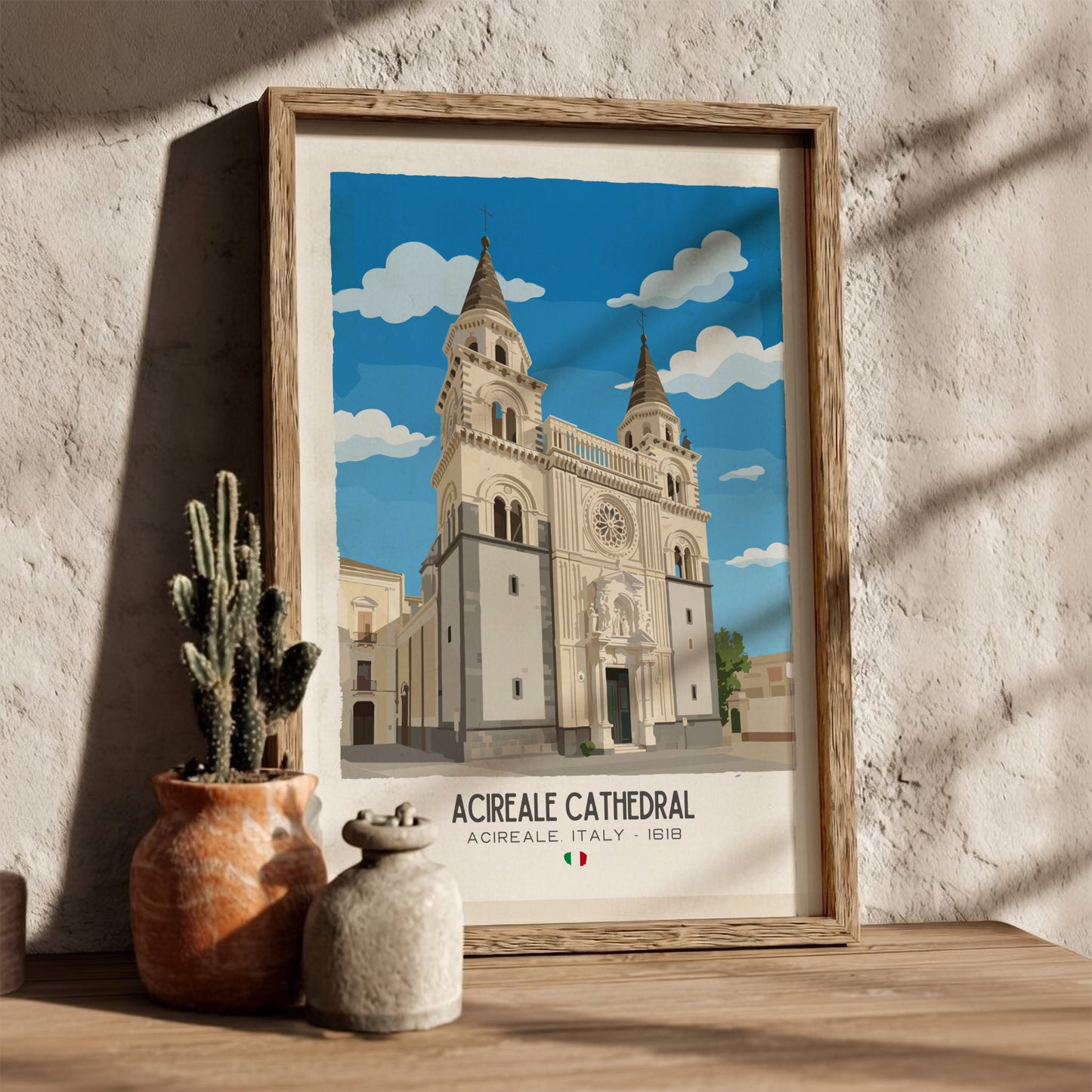 Acireale Cathedral Sicily Art - "The Sicilian Neo-Gothic" Wall Print