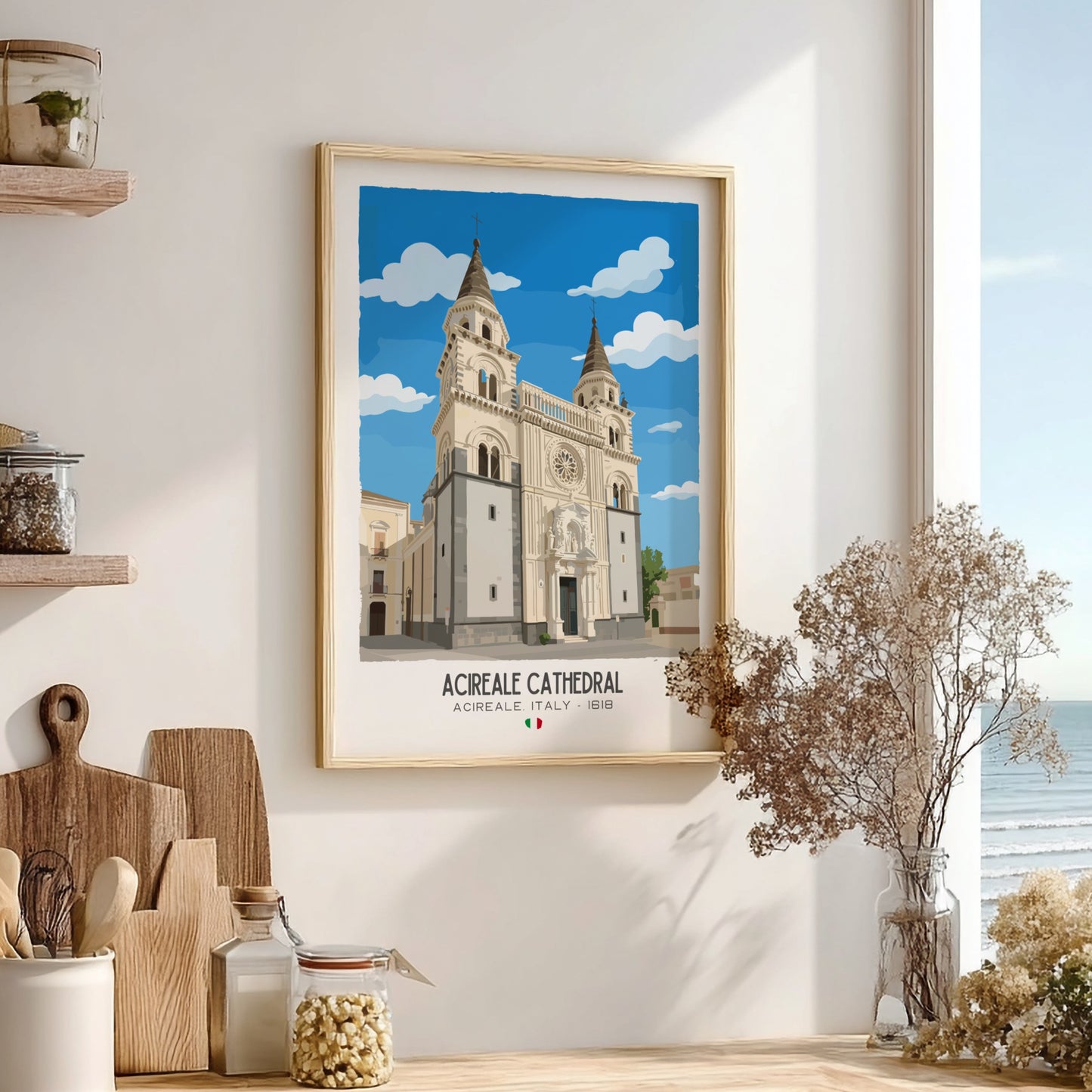 Acireale Cathedral Sicily Art - "The Sicilian Neo-Gothic" Wall Print