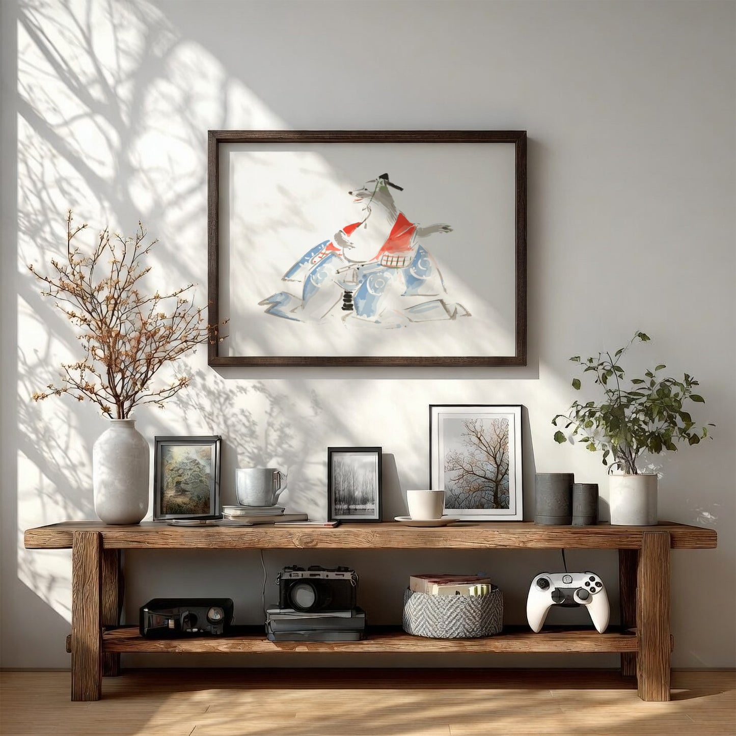 Japanese art poster featuring Ichiryusai Hiroshige's sketches with vibrant colors and traditional design