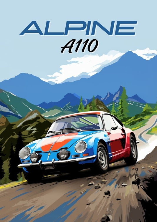 Alpine A110 Poster, Vintage Car