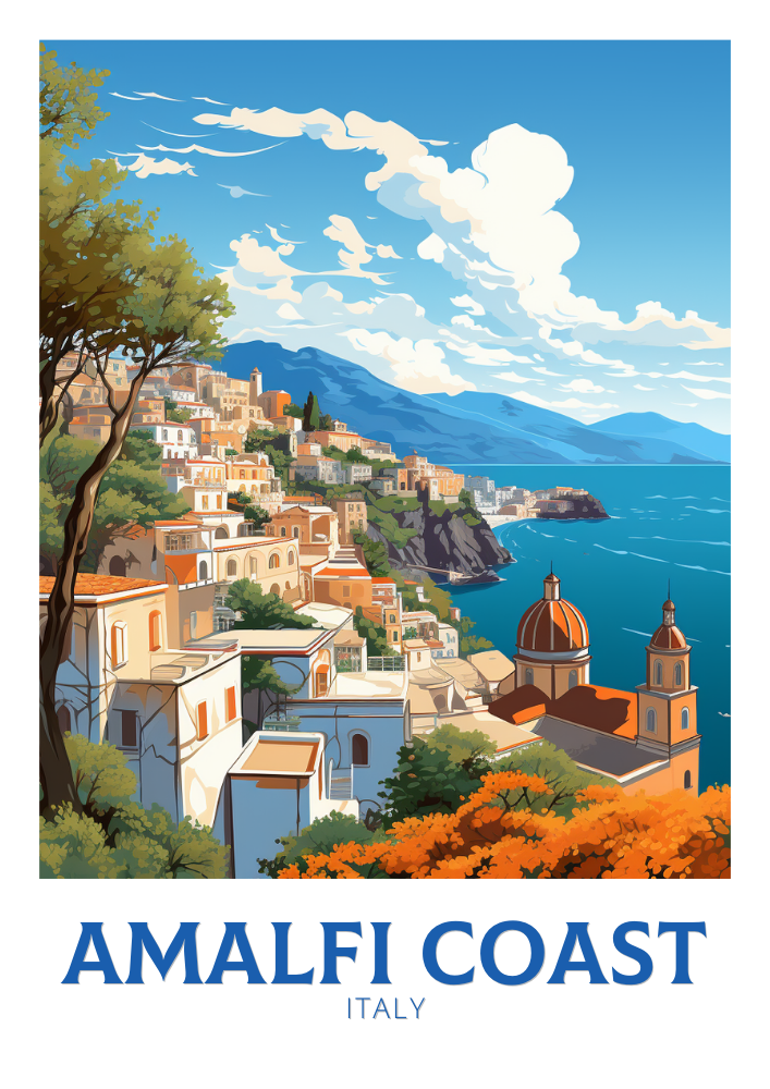 Europe AMALFI COAST TRAVEL PRINT - ITALY WALLART