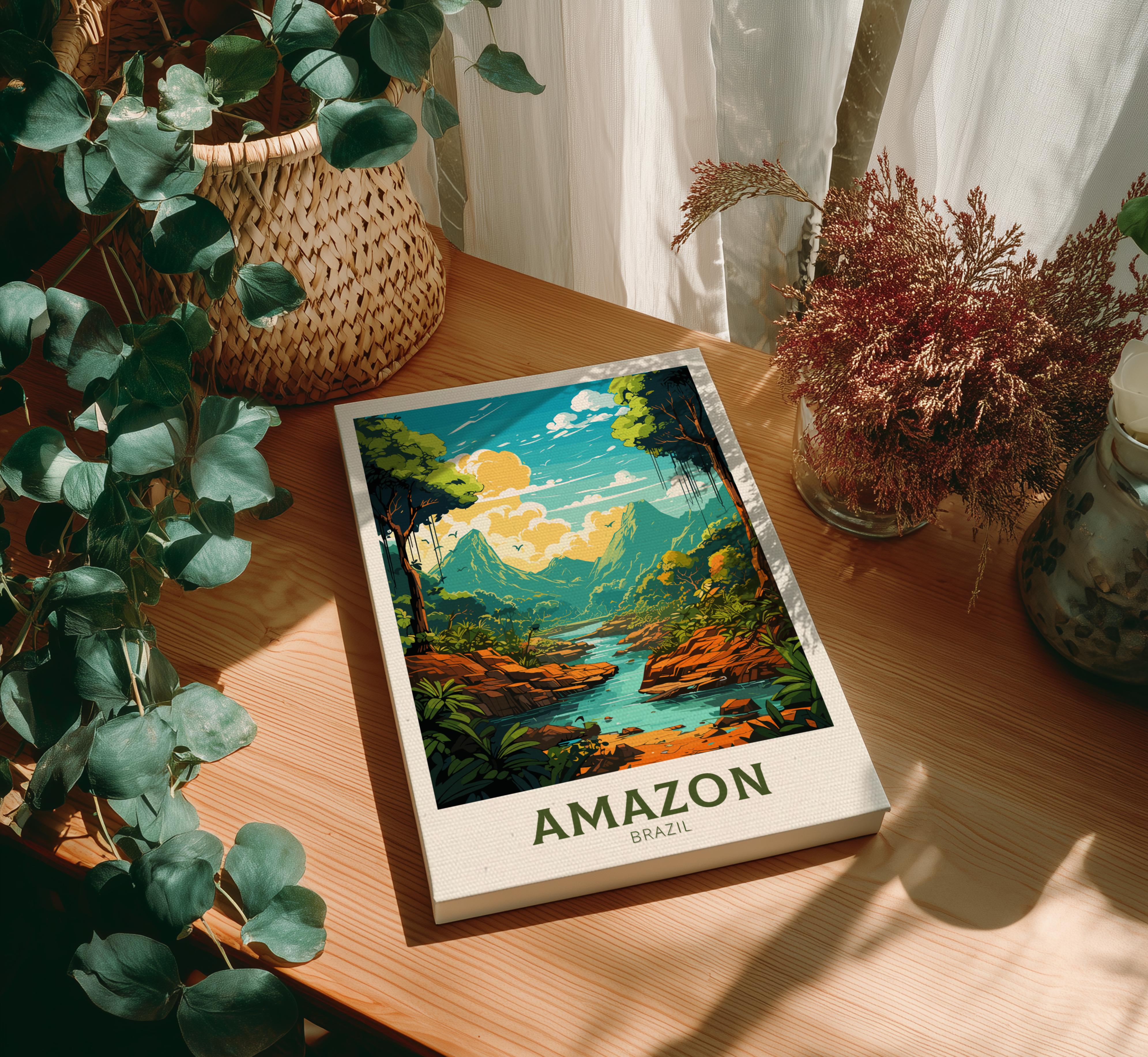 South America AMAZON RAINFOREST ART PRINT - JUNGLE POSTER