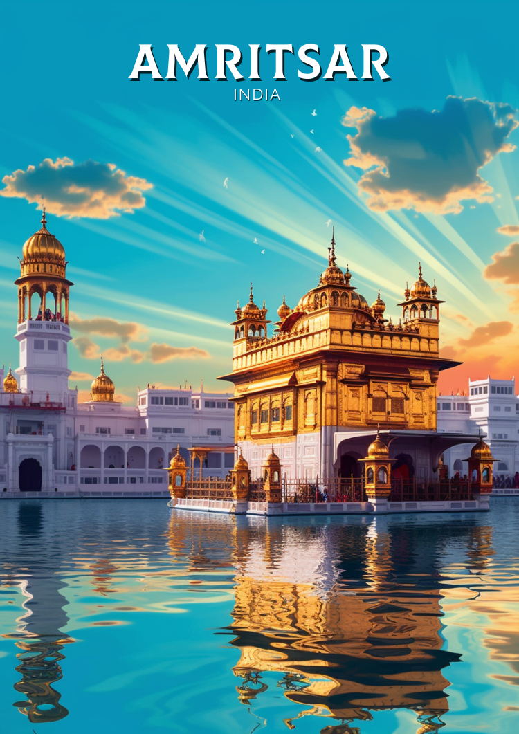 Asian AMRITSAR PRINT - TRAVEL POSTER