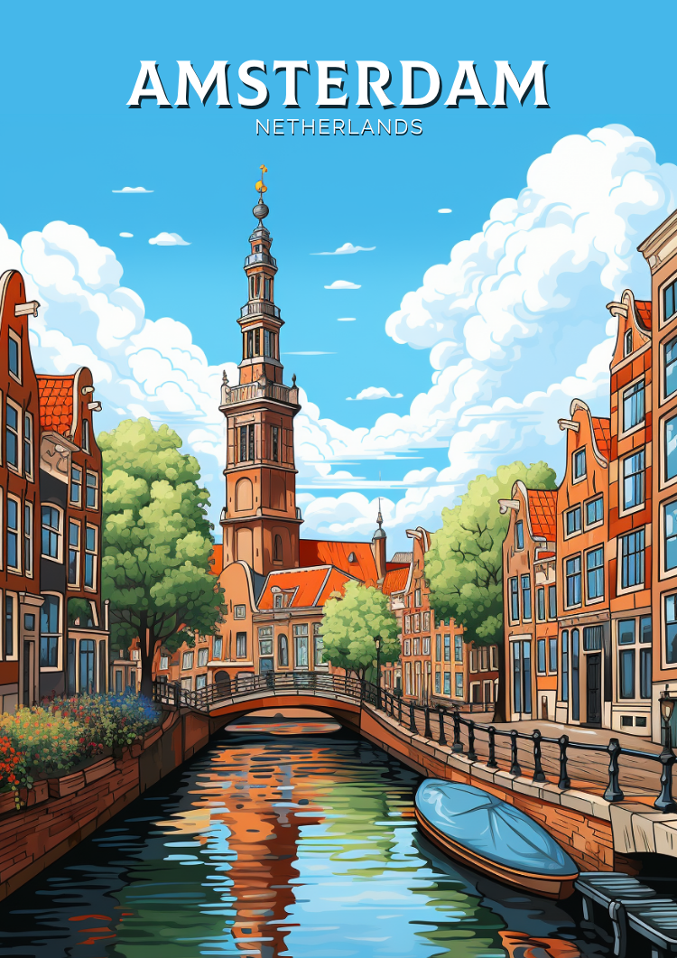 Europe AMSTERDAM TRAVEL WALL DECOR - NETHERLAND POSTER