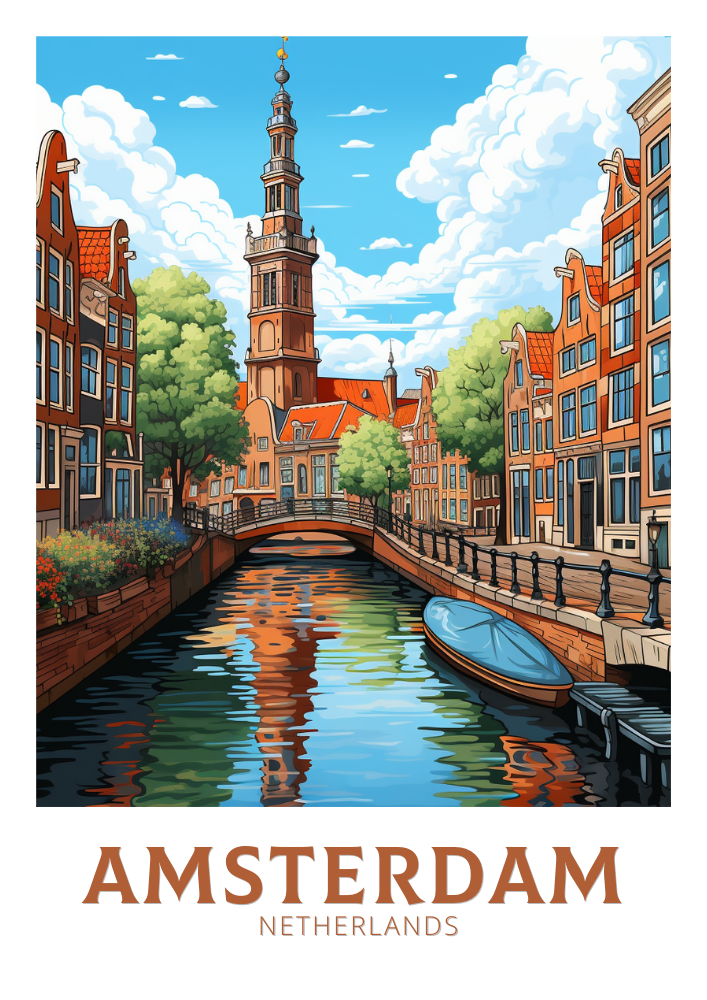 Europe AMSTERDAM ARTWORK - NETHERLAND POSTER