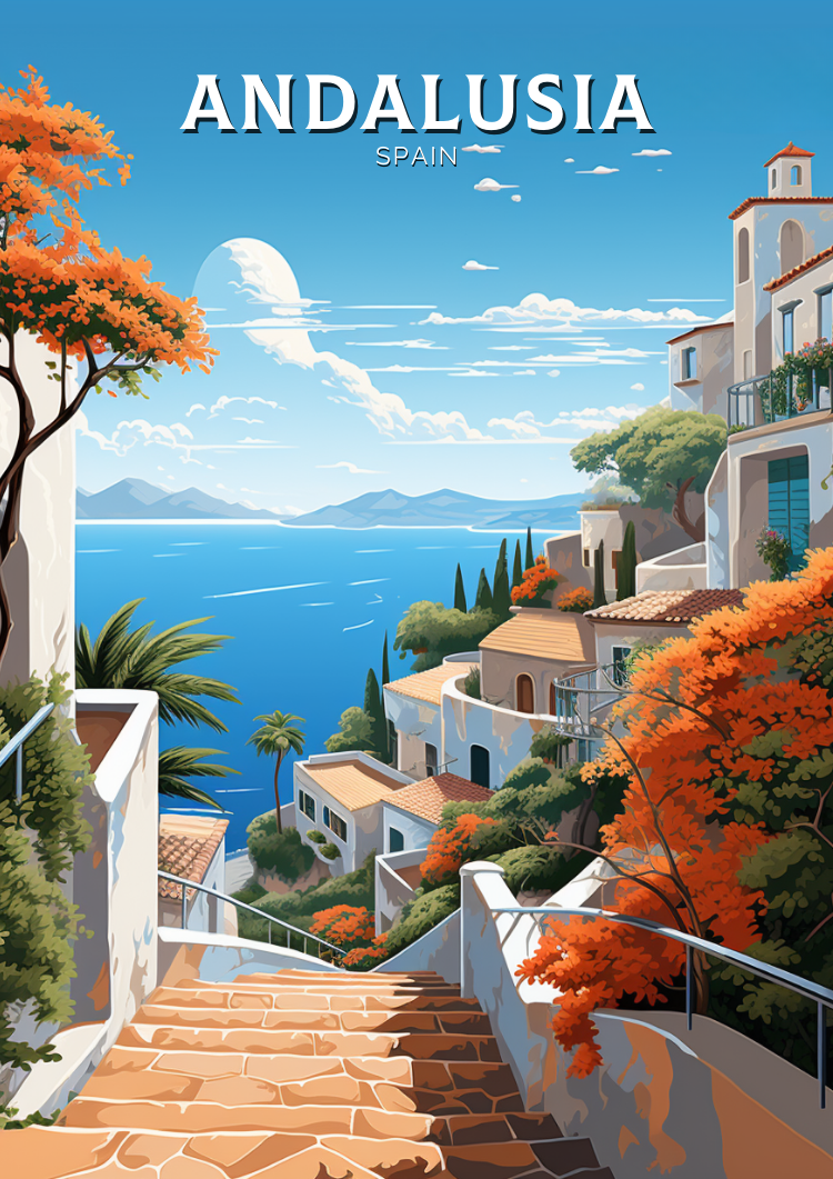 Europe ANDALUSIA TRAVEL POSTER - SPAIN ARTWORK