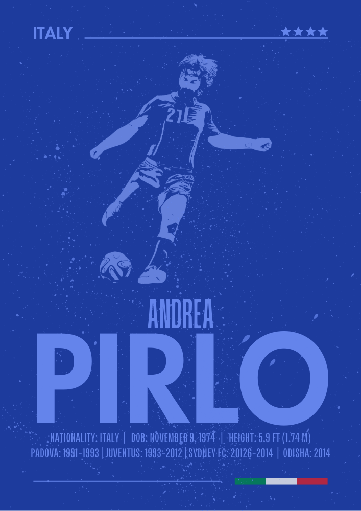 Affiche de la silhouette d'Andrea Pirlo