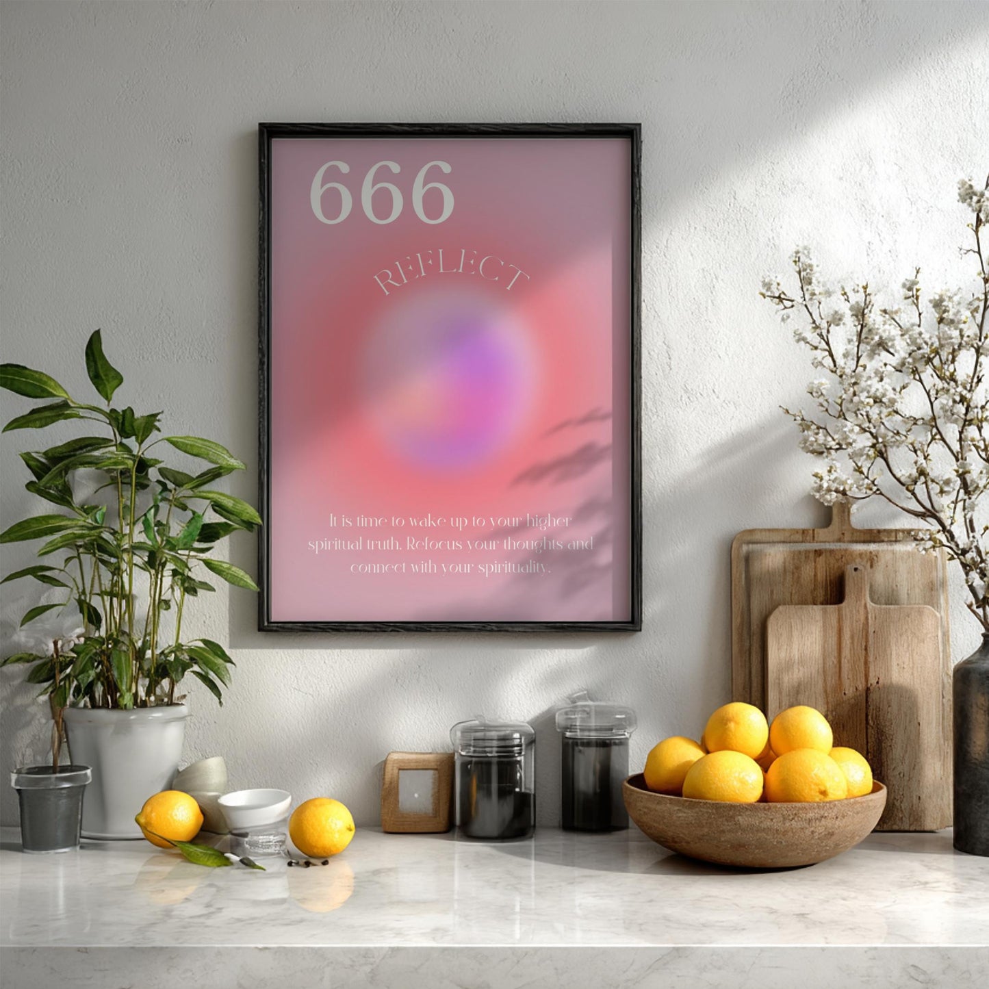 The Inner Mirror - Angel no. 666 - Reflect - Full Aura Art Print