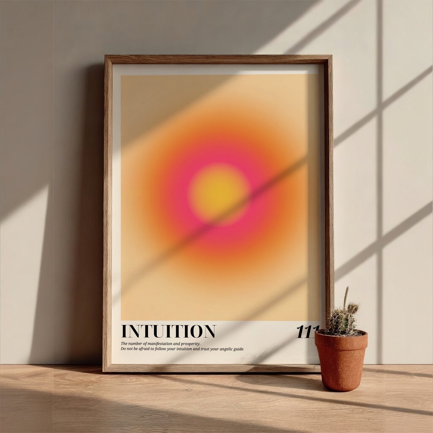 The Manifestation Portal Modern Art - Angel Number 111 Yellow Aura Print
