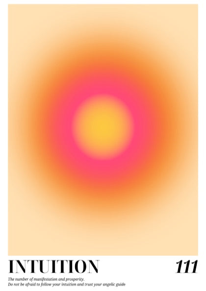 The Manifestation Portal Modern Art - Angel Number 111 Yellow Aura Print