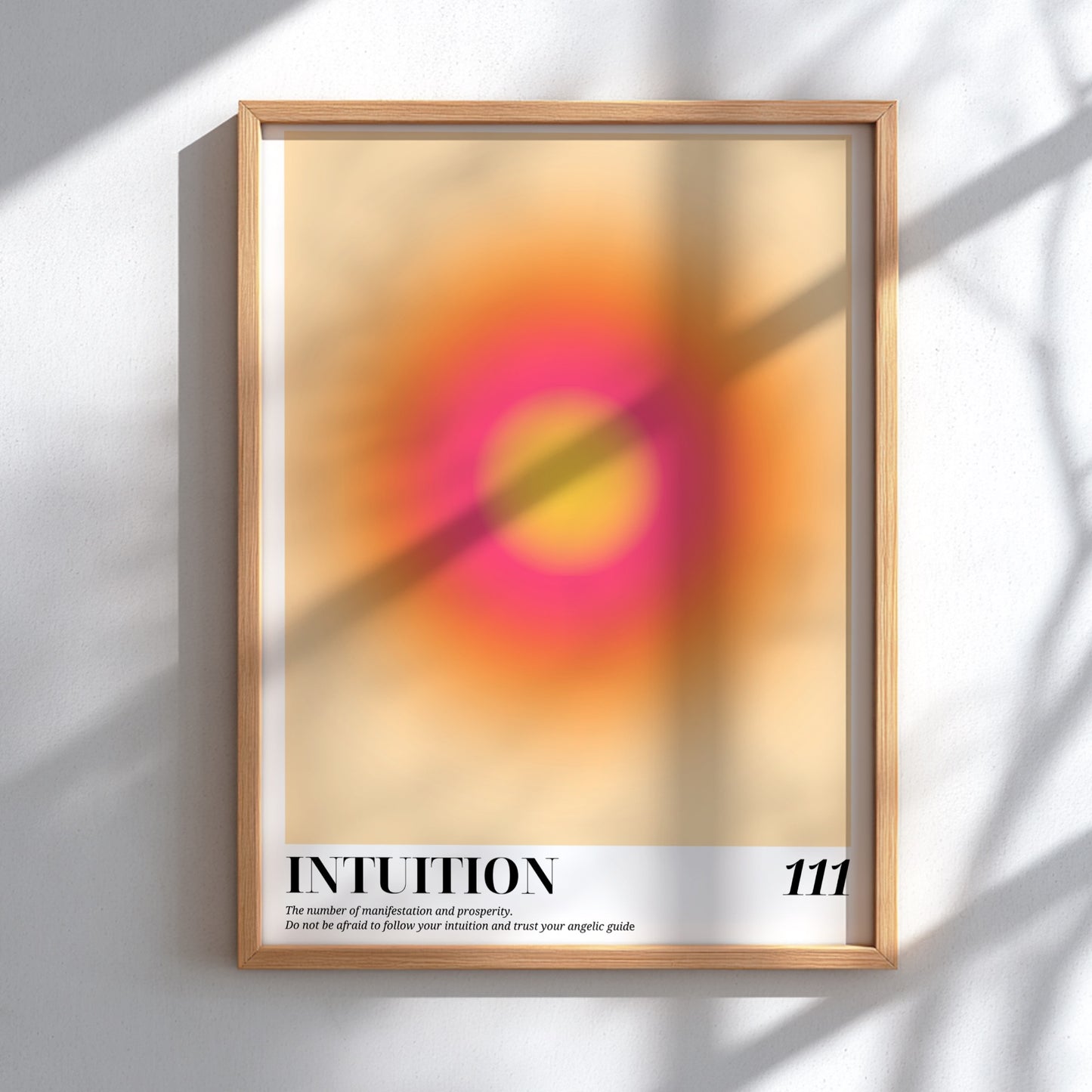 The Manifestation Portal Modern Art - Angel Number 111 Yellow Aura Print