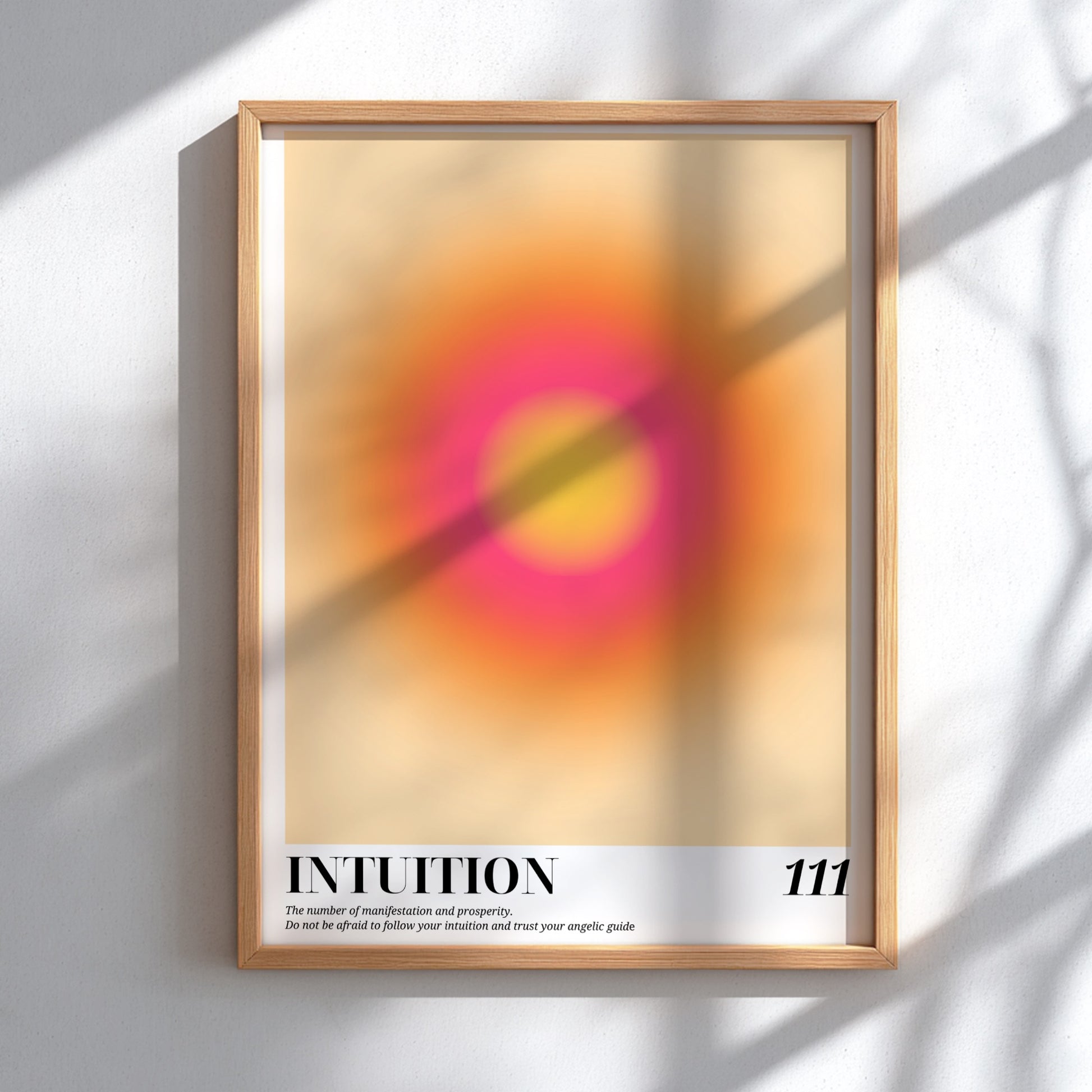 The Manifestation Portal Modern Art - Angel Number 111 Yellow Aura Print