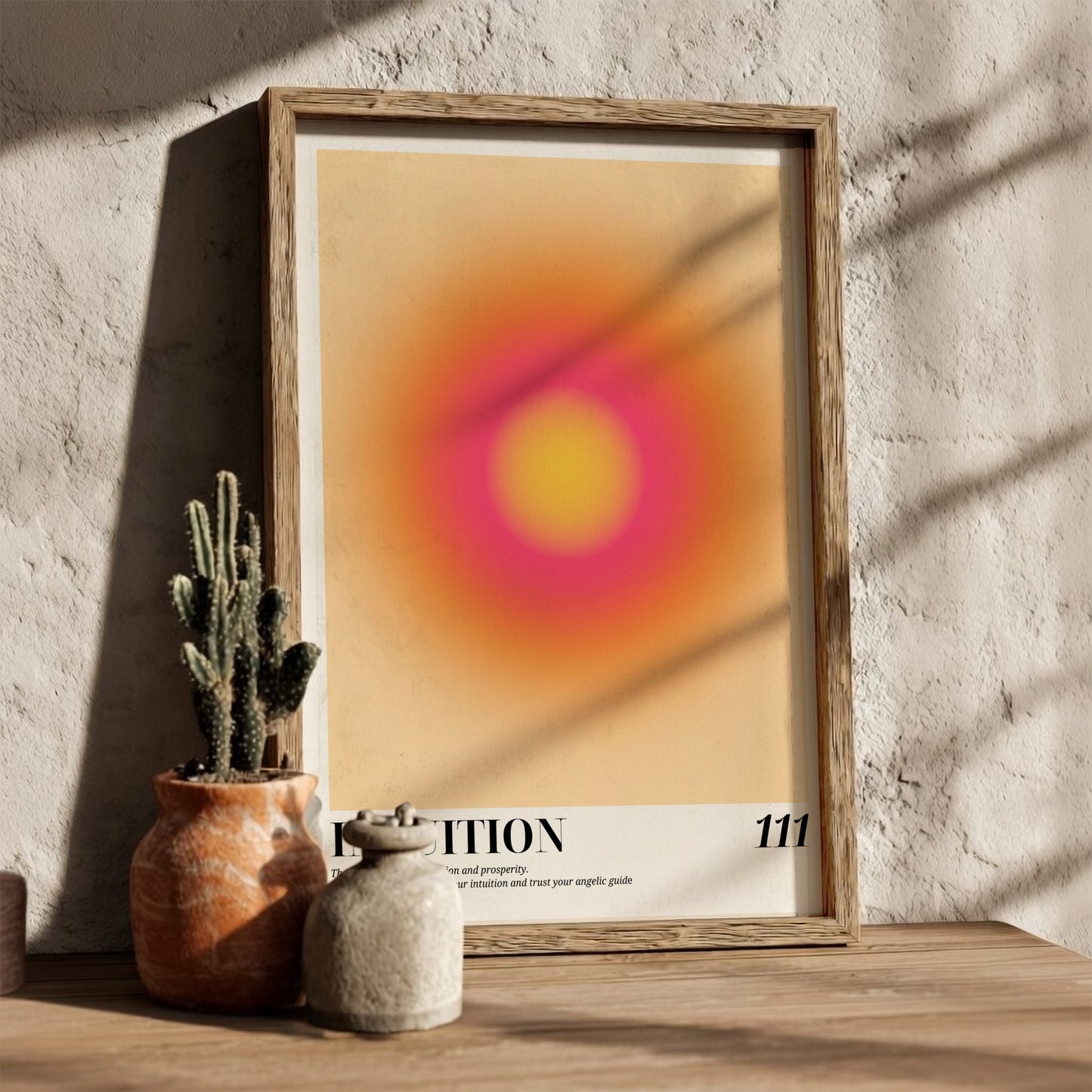 The Manifestation Portal Modern Art - Angel Number 111 Yellow Aura Print