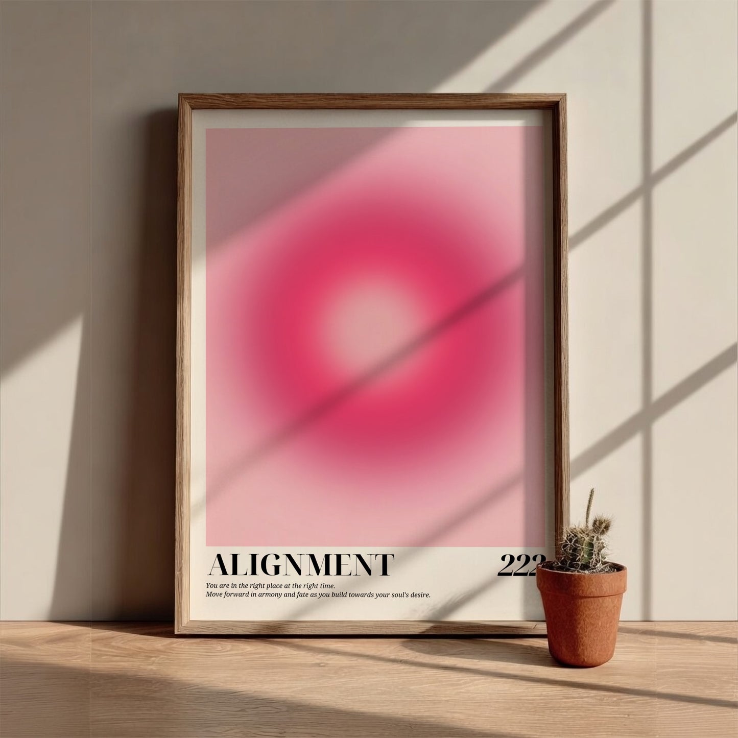 The Divine Balance Modern Art - Angel Number 222 Pink Aura Print