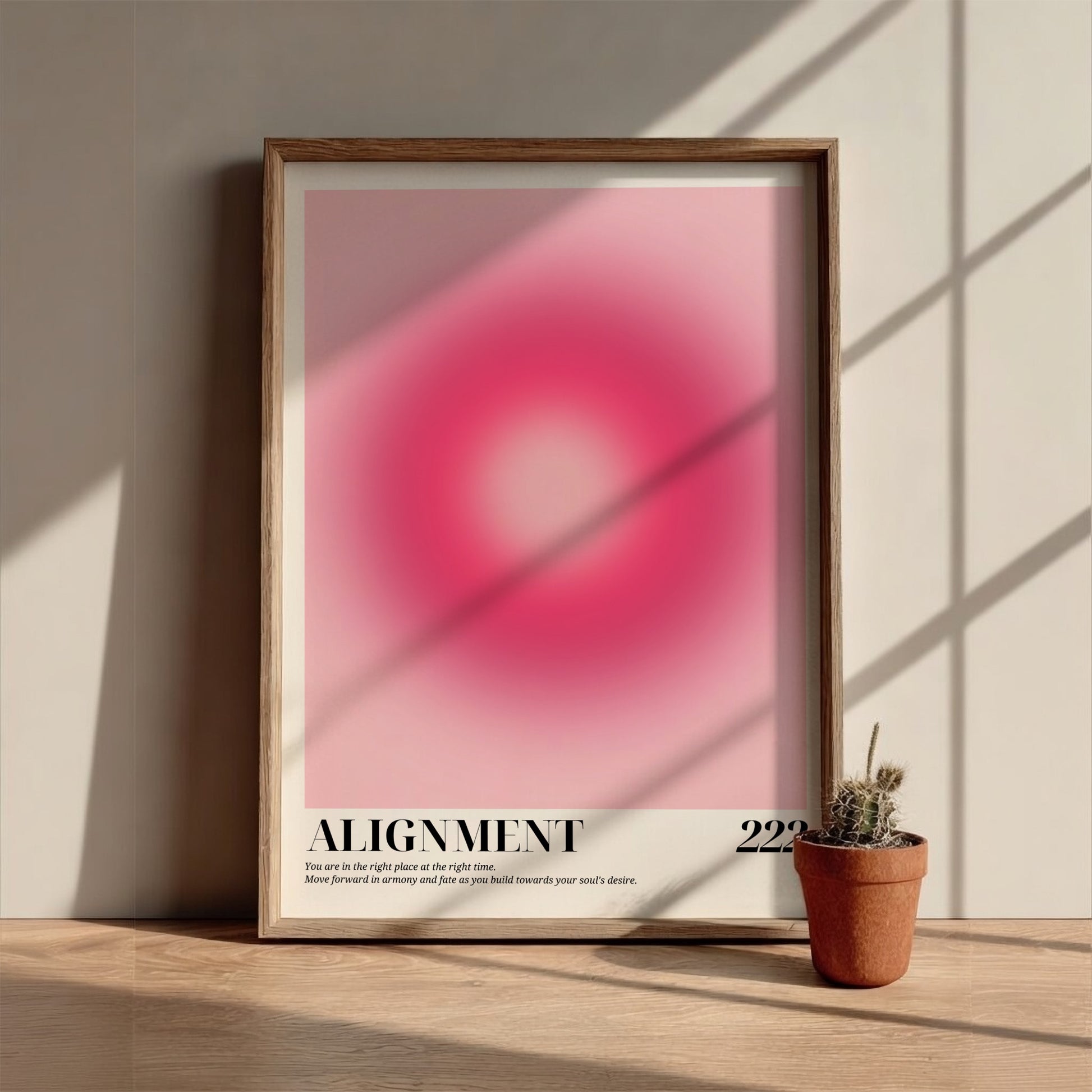 The Divine Balance Modern Art - Angel Number 222 Pink Aura Print