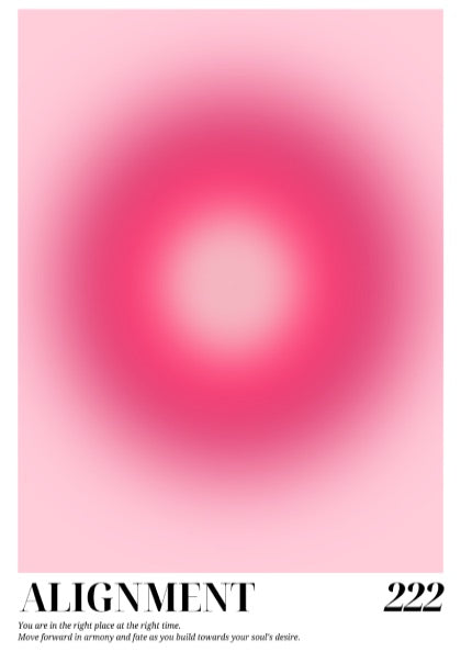 The Divine Balance Modern Art - Angel Number 222 Pink Aura Print