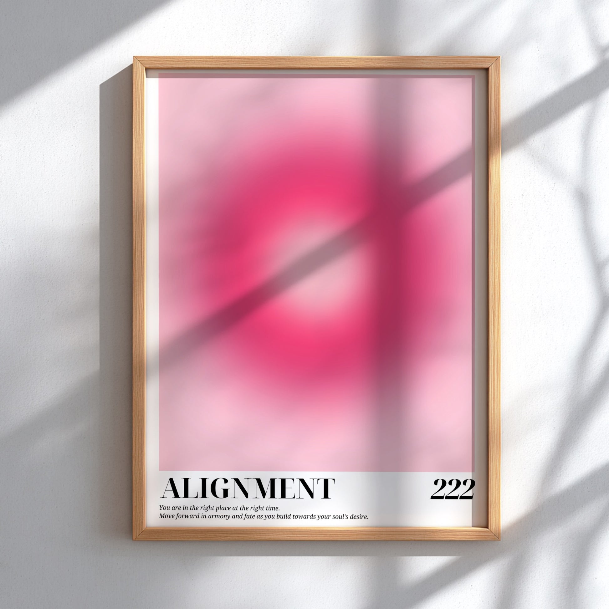 The Divine Balance Modern Art - Angel Number 222 Pink Aura Print