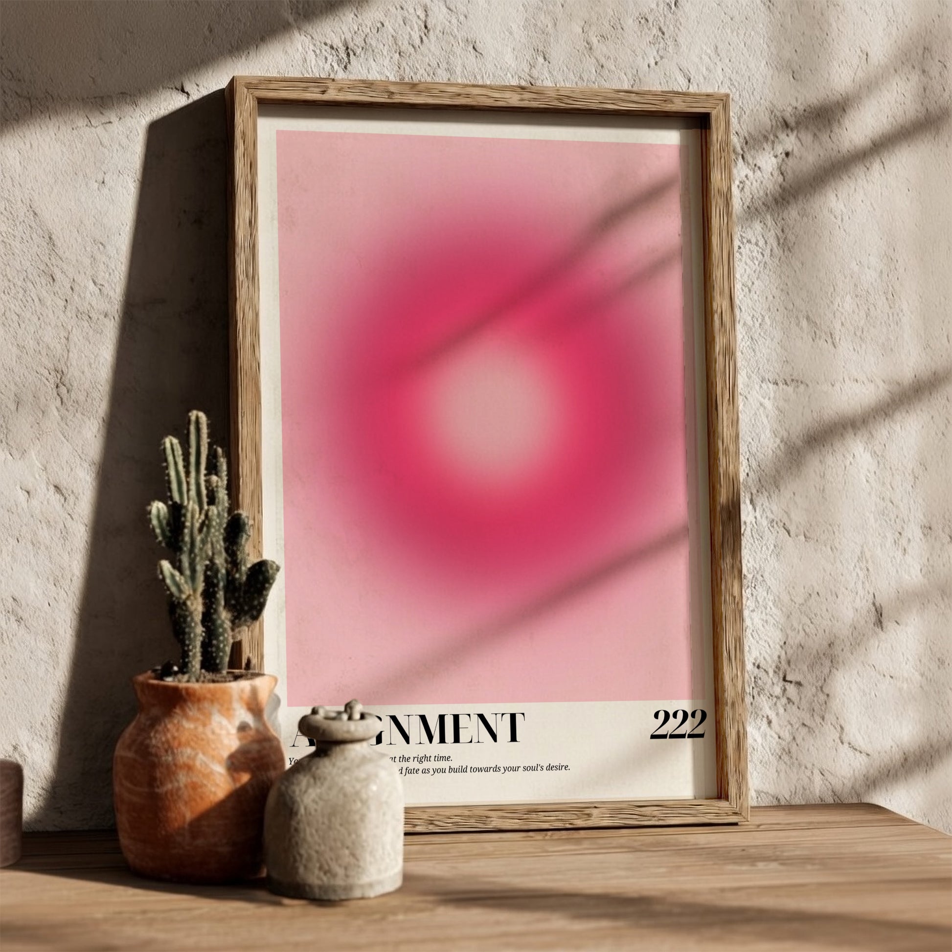 The Divine Balance Modern Art - Angel Number 222 Pink Aura Print