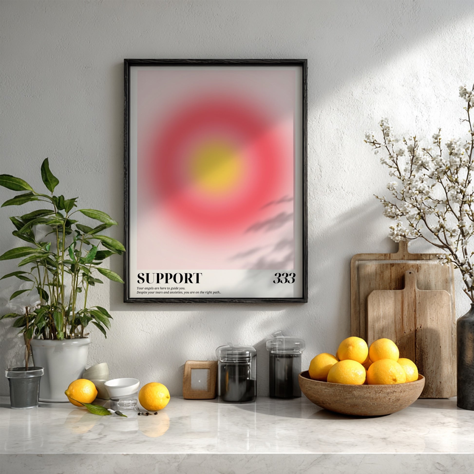 The Manifestation Flow Modern Art - Angel Number 333 Dual Aura Print