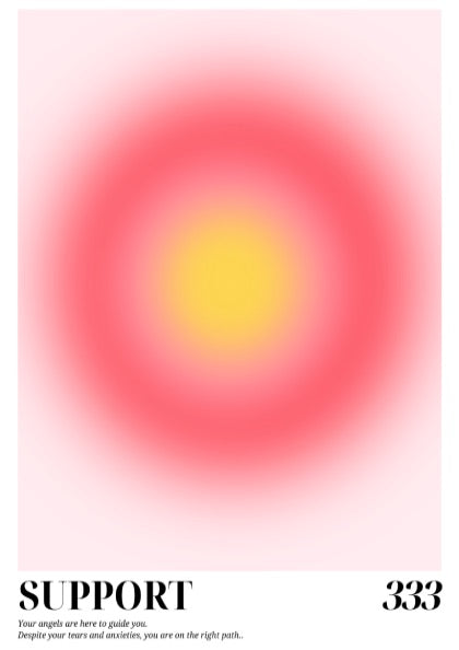 The Manifestation Flow Modern Art - Angel Number 333 Dual Aura Print
