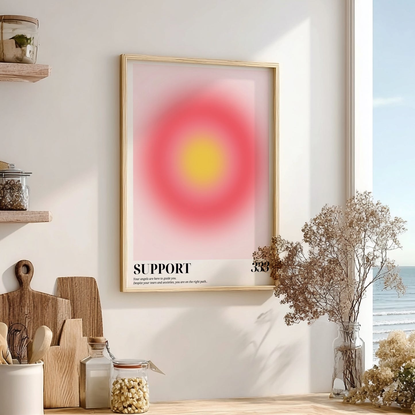The Manifestation Flow Modern Art - Angel Number 333 Dual Aura Print